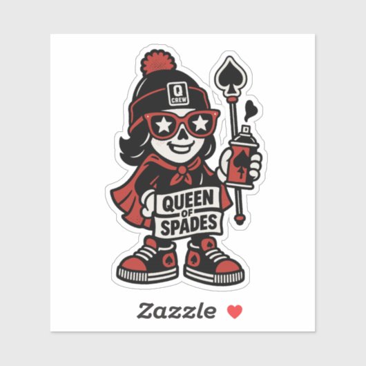 Queen of Spades Street Mascot — Pro Grind Edition Sticker (Vel)