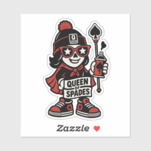 Queen of Spades Street Mascotte — Pro Grind Editie Sticker