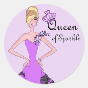 "Queen of Sparkle"-stickers Ronde Sticker
