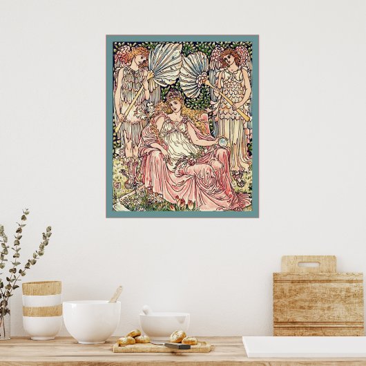 Queen of Summer ~  Art Nouveau Print (Keuken)