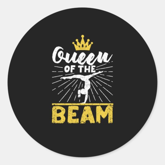 Queen of the beam Funny gymnast Fan Gymnastics Ronde Sticker (Voorkant)
