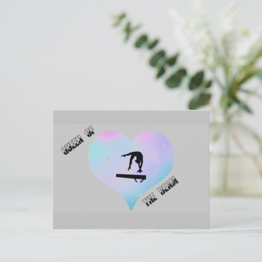 Queen of the Beam Gymnastics Briefkaart (Staand voorkant)