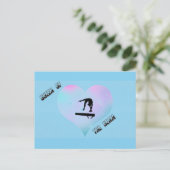 Queen of the Beam Gymnastiek Briefkaart Blauw (Staand voorkant)