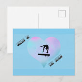 Queen of the Beam Gymnastiek Briefkaart Blauw (Voorkant / Achterkant)