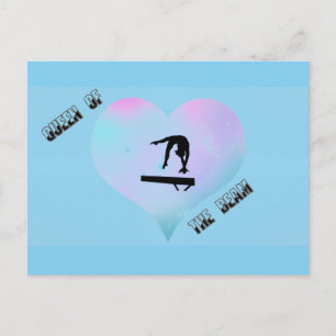 Queen of the Beam Gymnastiek Briefkaart Blauw