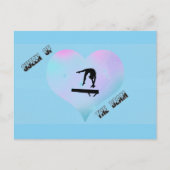 Queen of the Beam Gymnastiek Briefkaart Blauw (Voorkant)