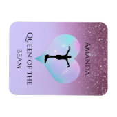 Queen of the Beam Gymnastiek Paarse Ombre Glitter Magneet (Horizontaal)