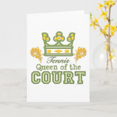 Queen of the Court Tennis Wenskaart Kaart (Gele Bloem)