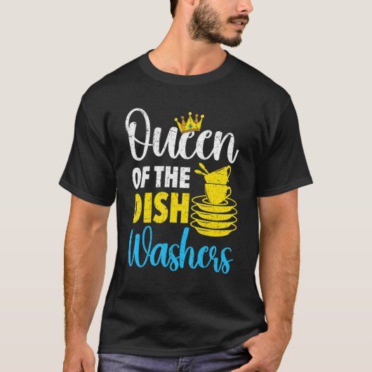 Queen Of The Dishwashers Dishwashing Profession Jo T-shirt (Voorkant)