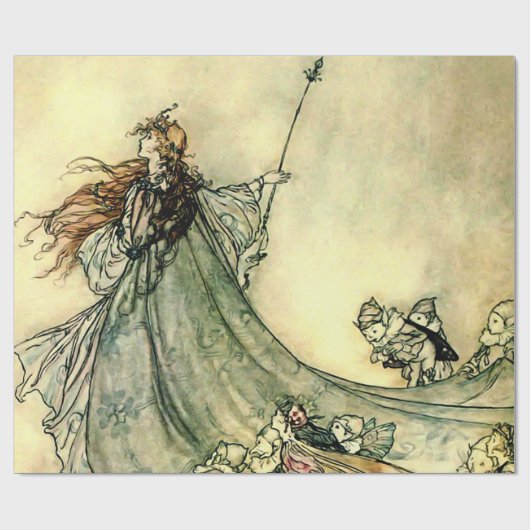 "Queen of the Fairies" van Arthur Rackham Cadeaupapier (Vlak)