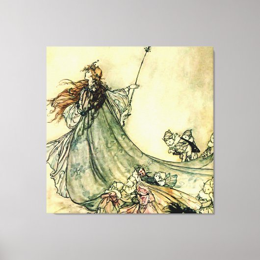 “Queen of the Fairies” van Arthur Rackham Canvas Afdruk (Voorkant)