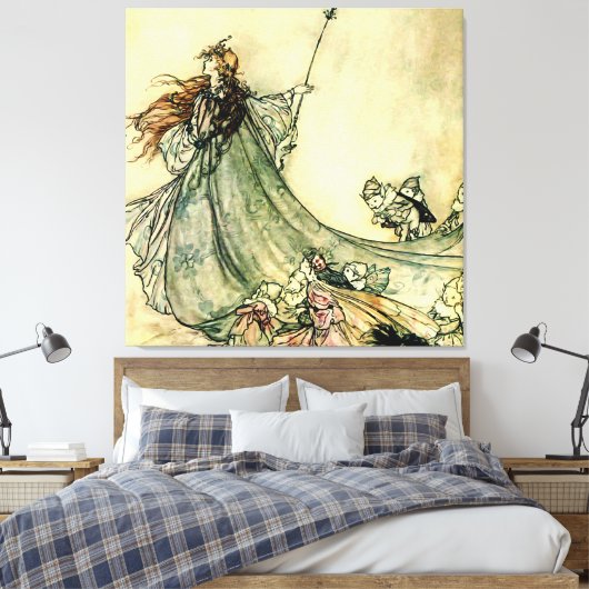 “Queen of the Fairies” van Arthur Rackham Canvas Afdruk (Insitu (Slaapkamer))