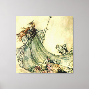 "Queen of the Fairies" van Arthur Rackham Canvas Afdruk