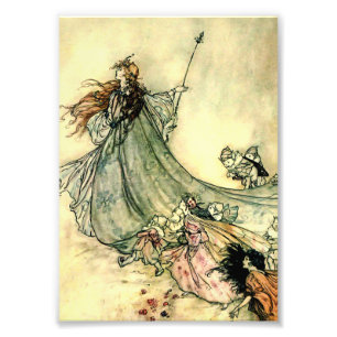 "Queen of the Fairies" van Arthur Rackham Foto Afdruk