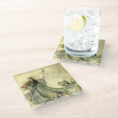 "Queen of the Fairies" van Arthur Rackham Glazen Onderzetter (Schuin)