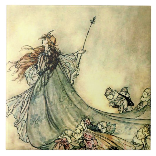 "Queen of the Fairies" van Arthur Rackham Tegeltje (Voorkant)