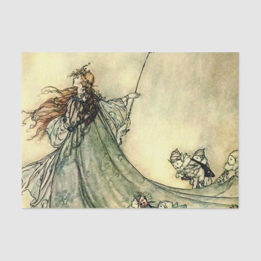 "Queen of the Fairies" van Arthur Rackham Tissuepapier (Voorkant)
