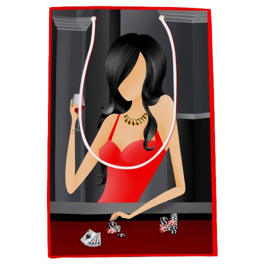 Queen of the Game - Las Vegas Glossy geschenktas Medium Cadeauzakje (Voorkant)