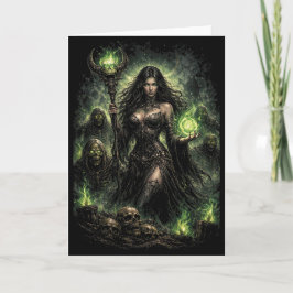 Queen of the Green Flame Feestdagen Kaart