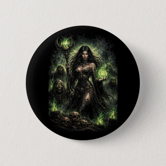 Queen of the Green Flame Ronde Button 5,7 Cm (Voorkant)