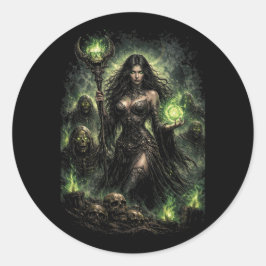 Queen of the Green Flame Ronde Sticker