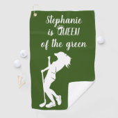 Queen Of the Green Golf Golfing voor haar golfhand Golfhanddoek (Insitu)
