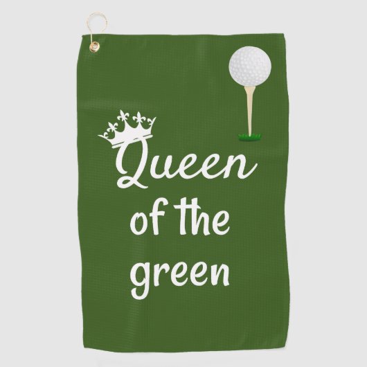 Queen Of The Green Golf voor haar Golfhanddoek (Voorkant)