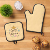 Queen of the Kitchen Charming Design Ovenwant & Pannenlap Set (Top down)