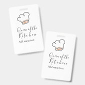 Queen of the kitchen chef cooking add name crown  badge (Voor- en achterkant)