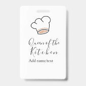 Queen of the kitchen chef cooking add name crown  badge (Achterkant)