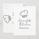 Queen of the kitchen chef cooking add name crown briefkaart (Voorkant / Achterkant)
