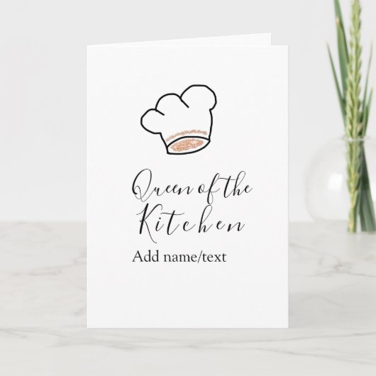 Queen of the kitchen chef cooking add name crown  kaart (Voorkant)
