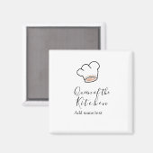 Queen of the kitchen chef cooking add name crown magneet (Voorkant / Achterkant)