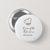 Queen of the kitchen chef cooking add name crown  ronde button 5,7 cm (Voorkant /achterkant)