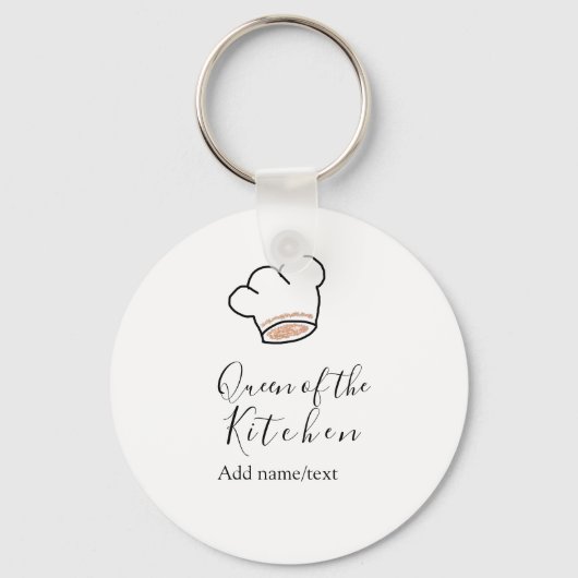 Queen of the kitchen chef cooking add name crown  sleutelhanger (Voorkant)