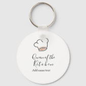 Queen of the kitchen chef cooking add name crown  sleutelhanger (Achterkant)
