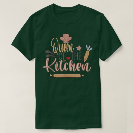 queen of the kitchen cooking master chef hat cook t-shirt (Design voorkant)