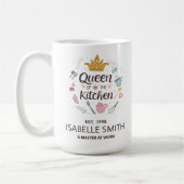 Queen of the Kitchen Custom Name Design Koffiemok (Links)