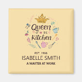 Queen of the Kitchen Custom Name Design Magneet (Voorkant)