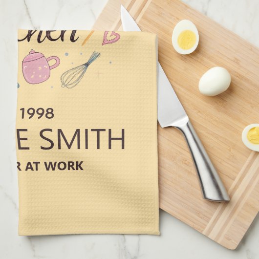 Queen of the Kitchen Custom Name Design Theedoek (Quarter Fold)