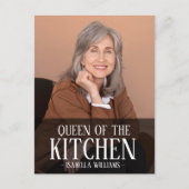 Queen of the Kitchen Editable Photo Name Design Briefkaart (Voorkant)