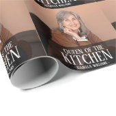 Queen of the Kitchen Editable Photo Name Design Cadeaupapier (Rol Hoek)