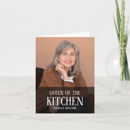Queen of the Kitchen Editable Photo Name Design Feestdagen Kaart