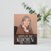Queen of the Kitchen Editable Photo Name Design Feestdagenkaart (Staand voorkant)