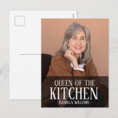 Queen of the Kitchen Editable Photo Name Design Feestdagenkaart (Voorkant / Achterkant)