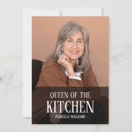 Queen of the Kitchen Editable Photo Name Design Feestdagenkaart