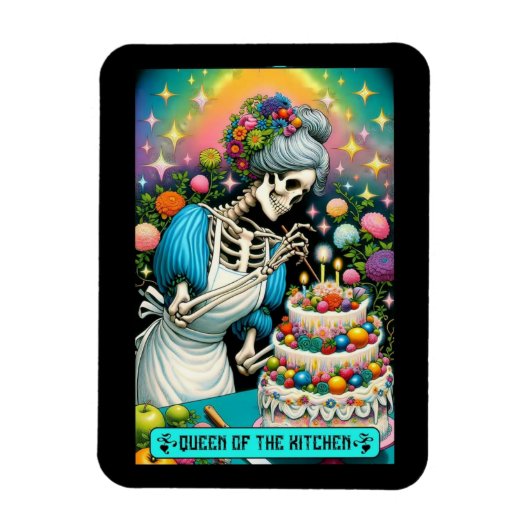 Queen of the Kitchen Tarot Kaart Magnet Magneet (Verticaal)