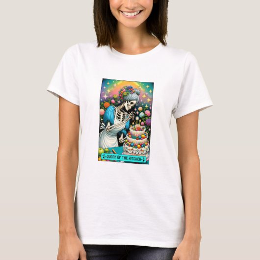 Queen of the Kitchen Tarot Kaart T-shirt (Voorkant)