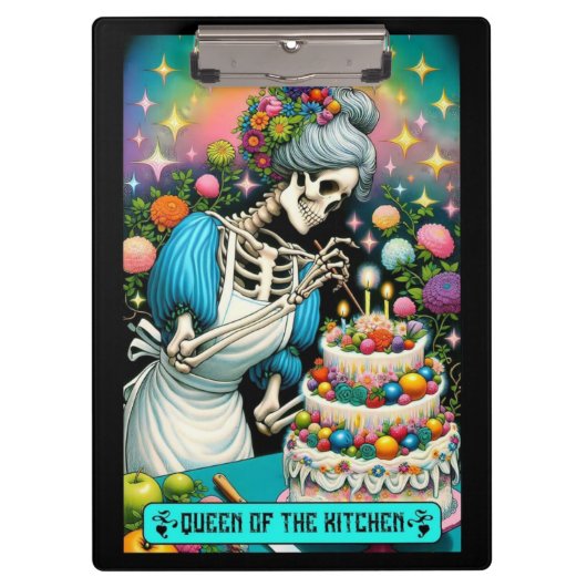 Queen of the Kitchen Tarot | Skeletbakker Gothic Klembord (Voorkant)