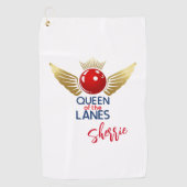 Queen of the Lanes Custom Bowling Handdoek (Voorkant)